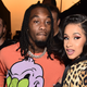 Offset and Cardi B pose backstage at the Jeremy Scott show during New York Fashion Week: The Shows at Gallery I at Spring Studios on September 6, 2018 in New York City.
